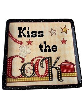 Certified International "Kiss the Cook" Theme Decorative Serving Plate 12.5"
